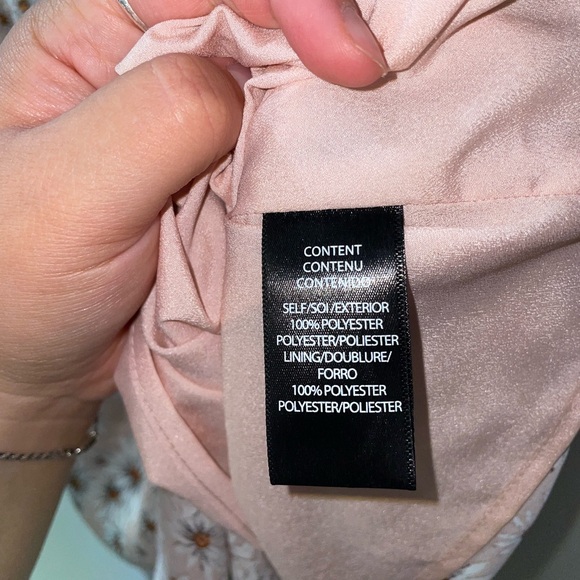 Wayf Blush Pink White Daisy Flower Pattern Midi Dress Size M - Picture 10 of 10